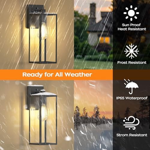 16" Dusk to Dawn Exterior Lighting Fixture, Outdoor Porch Light Wall Sconce - Image 6