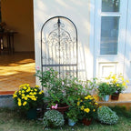 Garden Trellis for Climbing Plants 59" H x 21.6" W Metal Unique Design Decorative Garden Structure Weather-Resistant Trellises Outdoor Decor Flowers Roses Vine Ivy Clematis by SCENDOR