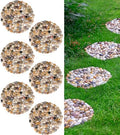 6 PCS River Rock Stepping Stones Outdoor, 12 Inch Diameter Round Pavers Pebbles Polished Gravel for Garden Walkway by Xindian
