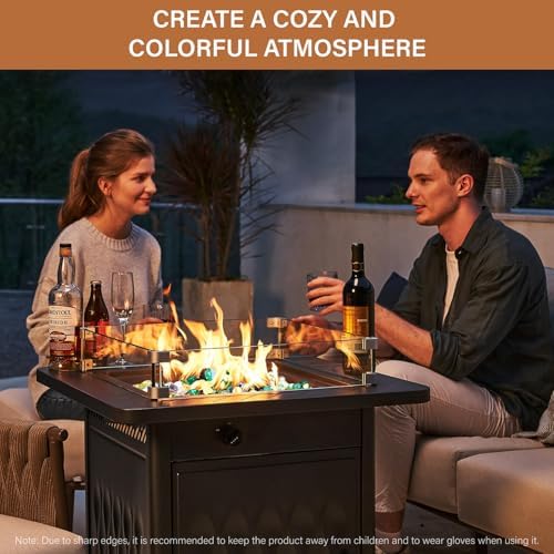 NUPICK 10 Pound Fire Glass, 1/2 Inch Reflective Fire Pit Glass - Image 6