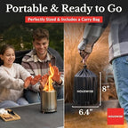 Houswise Smokeless Tabletop Fire Pit Outdoor - 8 Inch Mini Fire Pit, Wood Pellet Table Top Firepit, Portable Table Top Pit for Outside Patio, Small Pits Patio Heater Stove, Tabletop Firepit - Image 2