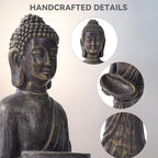 42" Buddha Outdoor Statue, Zen Meditative Figures, Gold-Black Finish - Image 5