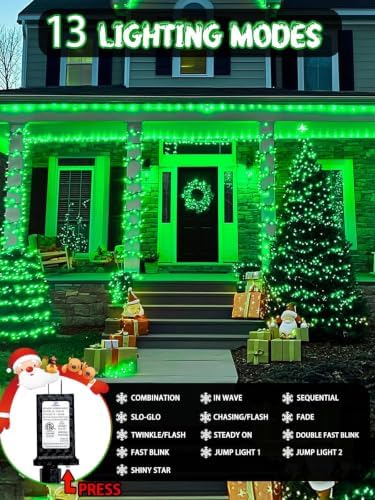 EEW Connectable C6 Halloween Lights Outdoor String 78FT 240 LED Green - Image 4