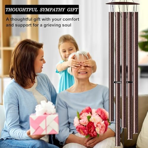 68” Large Wind Chimes for Outside Deep Tone, Bronze WindChimes for Women Mom Grandma, Memorial Sympathy Wind Chime for Loss of Loved One - Image 4