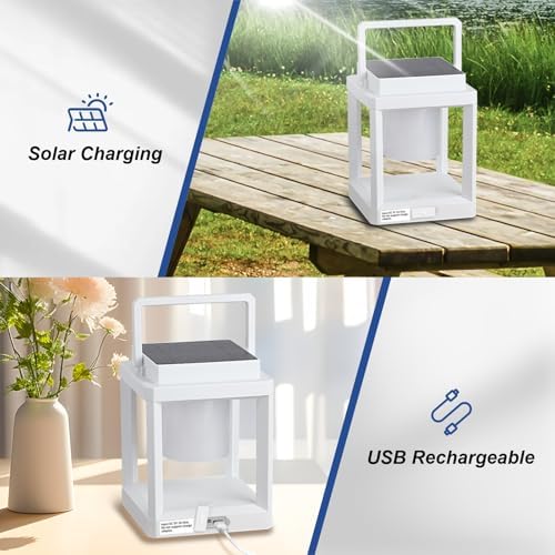 Solar Lantern Outdoor Table Lamp: Portable Waterproof LED Light - Hanging Solar Lamp Rechargeable Lights for Patio Camping - Image 4