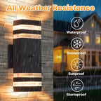 Dusk to Dawn Outdoor Wall Lights, Aluminum Exterior Wall Sconce Lighting, Up and Down Dusk to Dawn Outdoor Wall Sconce, Waterproof Outside Lights for House Porch Patio Garage Garden, 6 Pack - Image 4