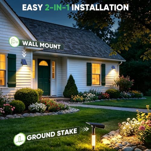 Solar Spot Lights Outdoor Waterproof, Warm White 4 Pack - Image 5