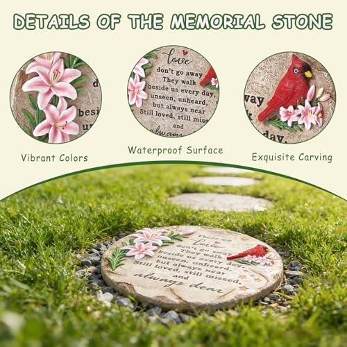 Memorial Garden Stones - Cardinal Garden Stones in Memory of Loved Ones - Image 3