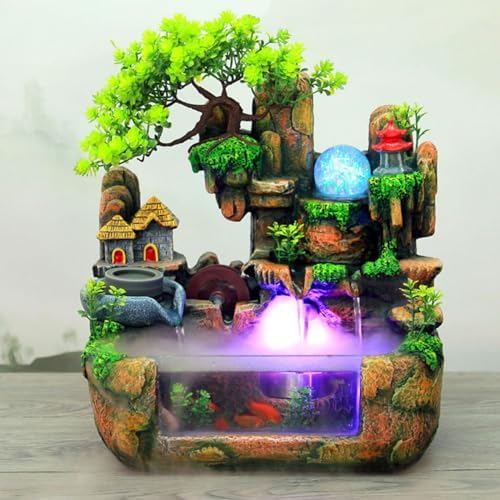Tabletop Fountains Indoor Relaxation Desktop Fountain Waterfall, Water Fountains Indoor Waterfall Feature with Automatic Pump, Desktop Waterfalls for Home Office Bedroom Desk by Unknown