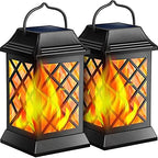 TomCare Flickering Flame Solar Lights Outdoor Metal Hanging Lantern, 2 Pack by TomCare