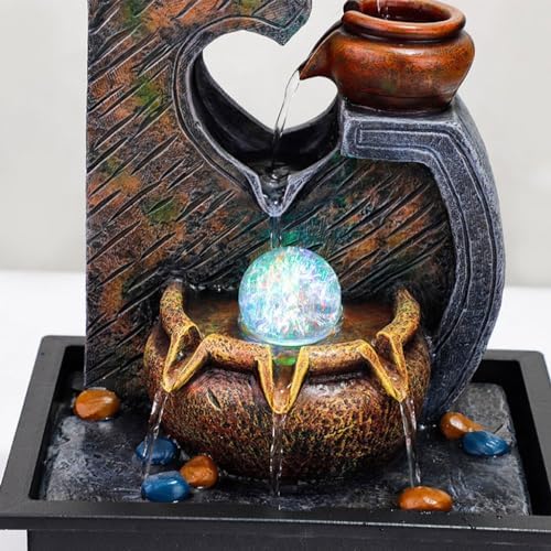 Tabletop Waterfall Tabletop Fountain Resin Creative Table Decorations Fountain Water Landscape Decorations Tabletop Water Fountain (A) - Image 4