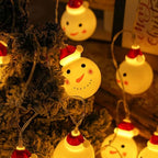 CAKERS Christmas Decor String Lights|Creative Cute Novelty Fairy Lights|Hanging Copper Wire Lights|Night Lights for Birthday Party Xmas Tree Decor,Xmas Snowman Head,3m(9.8ft)-20LED-USB - Image 7