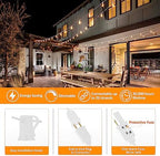 Achin Outdoor String Lights White 400FT(100ft*4) Patio Lights Outdoor Waterproof with 212 LED Bulbs(12 Spare) Shatterproof G40 Globe String Lights for Outside Wedding Backyard, White Wire, 2700K - Image 4