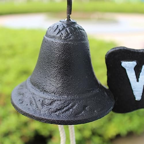 Outside Door Decoration Hanging Hand Bell, Cast Iron Dinner Bell, Antique Style Farmhouse Wall Mounted Decoration for Outside - Image 4