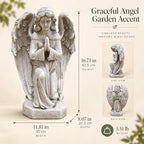 16.73 Inch Praying Angel Garden Statue, Weatherproof Cherub Sculpture - Image 2