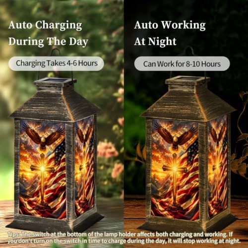 Eagle Glowing Cross Solar Lanterns Outdoor Waterproof - Image 3