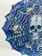 Shwing 12 Inch Wind Spinner Hanging Wind Sculptures Gothic Skull Metal Decor Double Sided Outdoor Kinetic Garden Art 3D Wind Spinner Hanging Ornament for Patio Porch Balcony Backyard Tree Decor - Image 2