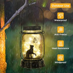 kyoryuger Cat Solar Lanterns 2PACK Cat Lover Gifts for Women Mom Grandma Christmas Cat Gifts for Cat Lovers Cat Memory Lantern with Stake for Yard Lawn Patio Garden Decor and Bedroom Decoration - Image 3