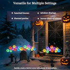 JUSTUP 2PCS Halloween-Themed Solar-Powered LED Lights, IP55 Waterproof Outdoor Lawn Lighting with 10-LED Chips, Spooky Ambience Garden Decor for Gardens Lawns & Halloween Parties (Multicolor) - Image 4