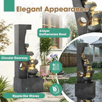 40"H Water Fountains Outdoor, Cascading Rock Fountain and Waterfalls - Image 4