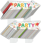 Party Signs with Stakes, 16 Inches by 5 Inches - Double Sided Signs - Corrugated Plastic - Colorful Birthday Party This Way Sign with Arrow for Yard Outdoors. (20) by Unknown