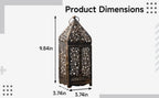 Bronze Moroccan Candle Lantern, Metal Hanging Candle Holder with Hollow Pattern, European Style Vintage Decorative Centerpiece with Top Handle, Circular Ring for Weddings, Parties, Home Decor - Image 5