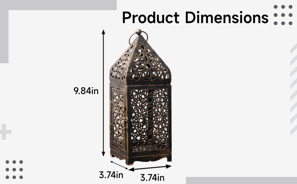 Bronze Moroccan Candle Lantern, Metal Hanging Candle Holder with Hollow Pattern, European Style Vintage Decorative Centerpiece with Top Handle, Circular Ring for Weddings, Parties, Home Decor - Image 5