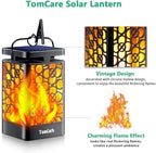TomCare Solar Lanterns Outdoor, Flickering Flame Hanging Lights, 2 Pack - Image 3