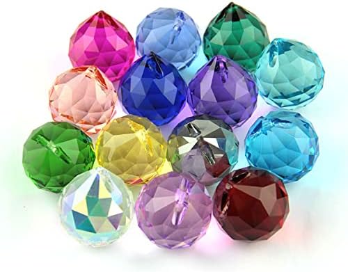Queenbox 10pcs 30mm Crystal Suncatcher Prism Ball Rainbow Hanging Pendants Maker with Hole for Chandelier Feng Shui Window, Violet - Image 5