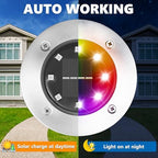 LYHOPE Solar Ground Light Outdoor, 16 Pack 8 LED Color Changing Solar Disk Lights Waterproof Garden In-ground Pathway Lights Landscape Lighting for Lawn,Yard,Deck,Patio,Walkway (RGB) - Image 6