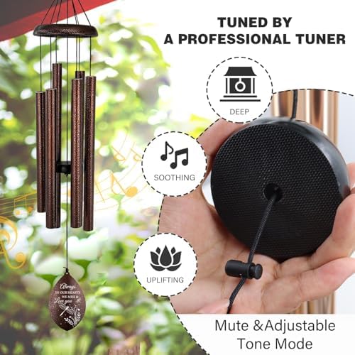 ASTARIN Personalized Sympathy Wind Chime, Deep Tone Wind Chimes for Outside, Sympathy Gifts for Loss of Mom, Bereavement Gifts for Funeral/Condolences/Memorial(Produced in Texas) - Image 4