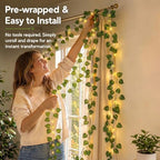 OMIKA Vine with Fairy Light Plug in, 66ft 200 LED Pothos String Lights with Remote, Leaf Fairy Lights for for Bedroom Aesthetic Garden Dorm Wedding Party Decor(Warm White) - Image 4