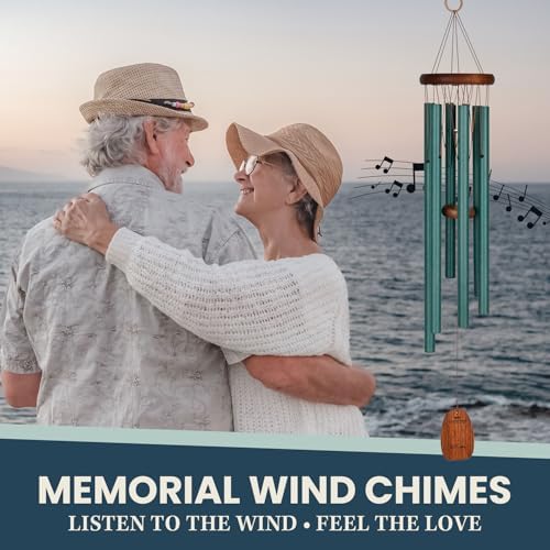 Woodstock Wind Chimes for Outside, Garden, Patio, Porch and Outdoor Decor (32") Pachelbel Canon Chime Green Wind Chime Gifts (PCCG) - Image 5