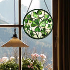 Ireland Green Clover Stained Glass Window Hanging Suncatcher Gifts 9.8" - Image 4