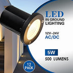 5W Well Light,12-24V LED In-Ground Low Voltage Landscape Light with Connectors, IP67 Waterproof Landscape Lighting,3000K Paver Lights Warm White for Yard, Garden, Patio (12 Pack) - Image 2