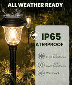 BEAU JARDIN 8 Pack Solar Pathway Lights White+Color Changing Stainless Steel 3 Mode Outdoor Multicolor Metal Solar Powered Waterproof Glass for Garden Landscape Path Yard Walkway Driveway Black - Image 3