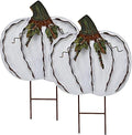 Rustic Metal Pumpkin Garden Stake Outdoor Decorations for Home Standing Metal Pumpkins Yard Stake for Fall Harvest Decor Thanksgiving Halloween Lawn Decoration-Set of 2 by GAPLUM