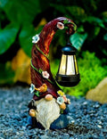 Pohabery Gnome Garden Decor Statue Solar Gnomes Decorations for Yard with Lantern Light Outdoor Decorations for Patio Mom Gift by Pohabery