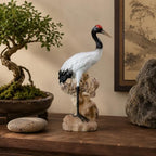 LUOZZY 2 Pcs Red Crowned Crane Figurine with Base for Aquarium Fish Tank - Image 5