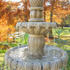 John Timberland Ibiza 62" Sandstone 3-Tier LED Outdoor Floor Large Fountain - Image 6