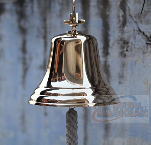 Solid Brass Wall Mounted Ship Hanging Bell for Reception, School, Outdoor,Indoor, Dinner & Chruch - 7 Inch by The Metal Magician - Image 3