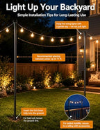 10 Pack String Light Poles for Outside, Adjustable Metal Patio Light Poles - Image 4