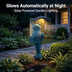 Topadorn Frog Rain Gauge, 21.5" Solar LED Outdoor Garden Stake - Image 2