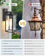 VIANIS 2 Pack Dusk to Dawn Sensor Outdoor Wall Lighting, Anti-Rust, Black - Image 5