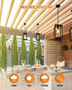 Beionxii Outdoor Pendant Light, Modern Exterior Hanging Porch Lantern - Image 4