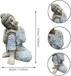16.34" Serene Sleeping Buddha Statue, Meditating Buddha Sculpture Figurine - Image 2