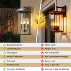 Large Oil‑Rubbed Bronze Outdoor Wall Sconce, Exterior Porch Light - Image 2