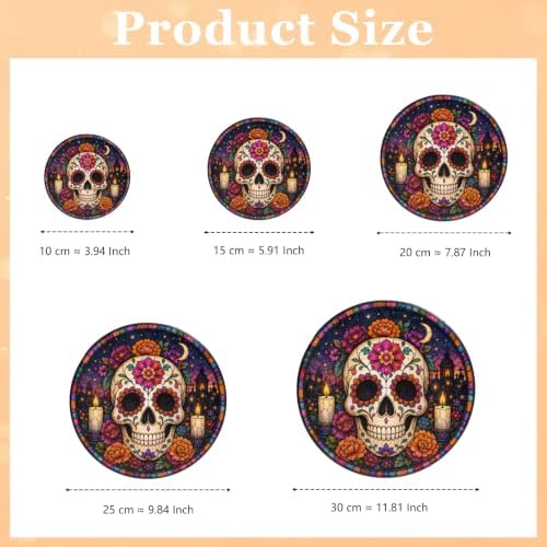 Day of the Dead Stained Glass Window Hanging, Colorful Sugar Skull Suncatcher with Floral, Mexico Gothic Skeleton Decor, Halloween Spooky Window Art, Dia de Los Muertos Home Decoration 11.81" - Image 6
