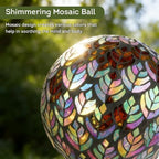Lily's Home Colorful Mosaic Glass Gazing Ball, Designed with a Stunning Holographic Petal Mosaic Pattern to Bring Color to Any Home and Garden, Silver & Purple (10" Diameter) - Image 2