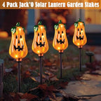 Outdoor Halloween Decorations,4 Pack Solar LED Jack’O Lantern Garden Stakes - Image 3